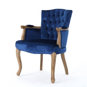 Rumi Traditional Velvet Dining Chair Navy Blue - Christopher Knight Home, Blue Blue