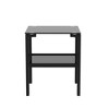 Set of 2, Glass two layer tea table, small round table, bedroom corner table, living room  side table,Black - 4 of 4