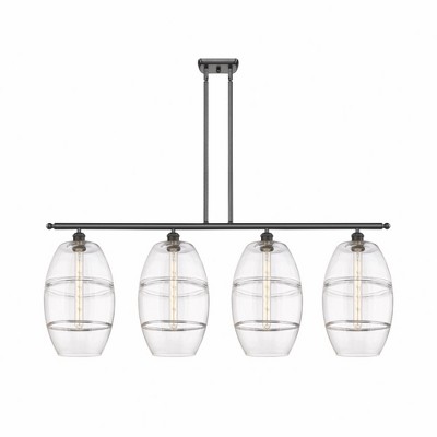 Vaz - 4 Light Stem Hung Island In Industrial Style-19 Inches Tall and 48.25 Inches Wide