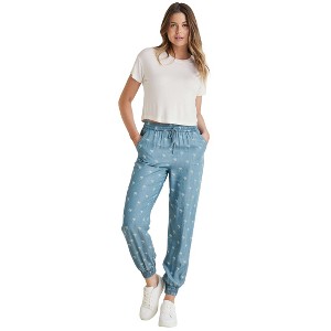 VENUS Womens Printed Chambray Joggers - 1 of 4