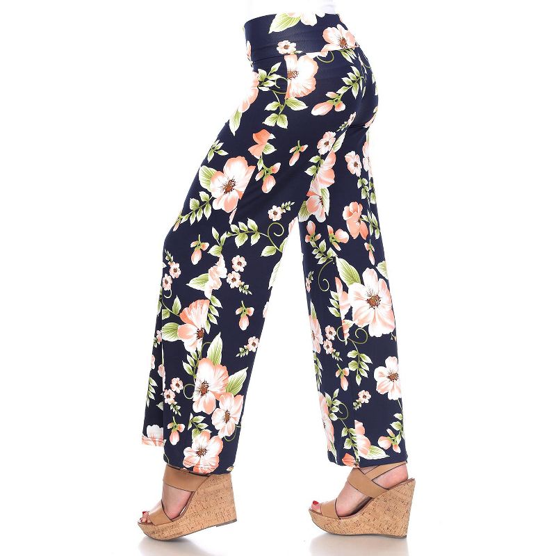 Women's Floral Printed Palazzo Pants - White Mark, 2 of 4
