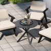 Tangkula 34 Inch Round Patio Bistro Table w/ Wood-Like Top & X-Shaped Legsfor Outside - 4 of 4