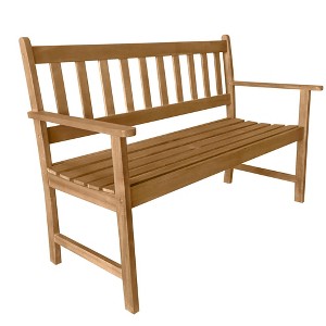 FDW Patio Furniture Garden Bench Park Bench Acacia Wood for Pool Beach Backyard Balcony Porch Deck, Natural Oiled(Nature) - 1 of 4