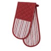 Design Imports  Double Stripe Oven Mitt Set Barn Red 35X7.5" - 2 of 4