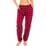 Alexander Del Rossa Women's Cotton Flannel Pajama Pants, Winter Joggers Red Buffalo Check Plaid X Large