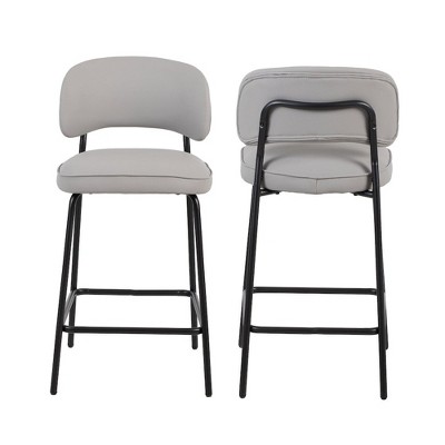 New Classic Furniture,Blythe Vegan Leather Counter Chair in Ivory (Set of 2)