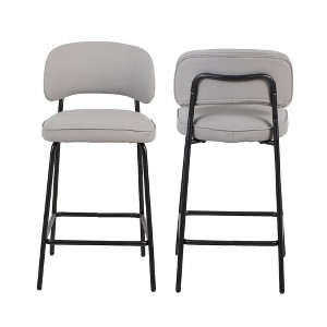 New Classic Furniture,Blythe Vegan Leather Counter Chair in Ivory (Set of 2) - 1 of 4