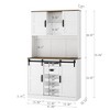 NicBex 72 Inch Tall Kitchen Pantry Storage Cabinet with Sliding Barn Door and Open Shelves for Dining Room,Bathroom,Kitchen,White - 3 of 4