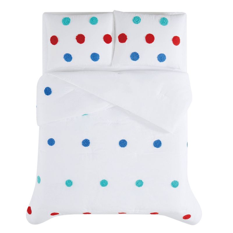 Full/Queen Crayola Fuzzy Dot Kids&#39; Comforter Set White, 1 of 8