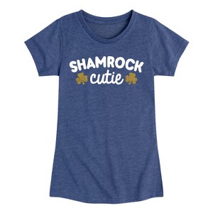 Girls' - Instant Message - St. Patrick's Day Shamrock Cuties Fitted Short Sleeve Graphic T-Shirt - 1 of 4