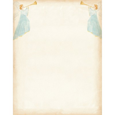 Great Papers! Holiday Stationery Letterhead Angels and Horn Multicolor 50 sheets (2024028)