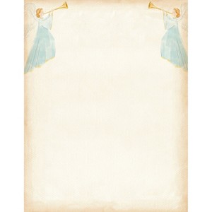 Great Papers! Holiday Stationery Letterhead Angels and Horn Multicolor 50 sheets (2024028) - 1 of 4