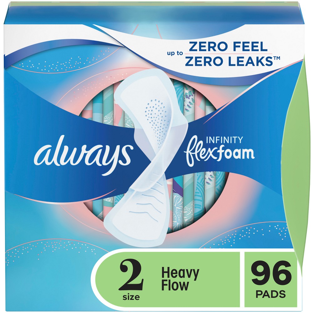 Always Infinity Pads with Wings - Size 2 - Heavy - Unscented - 96ct