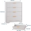 Fluted Wood Dresser 4 Drawers for Bedroom, Modern White Tall Dressers, Natural Wood Drawer Organizer for Bedroom, Living Room, Hallway, Entryway - 3 of 4