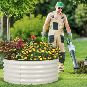 Aoodor 17'' Tall Aluzinc Metal Raised Garden Bed 42'' Round - Outdoor Open - 1 of 4
