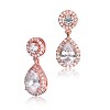 Guili Pear Drop CZ Earrings in Sterling Silver with Classic or Rose Gold Finish – Dazzling Sparkle for Graceful, Sophisticated Style - 3 of 3