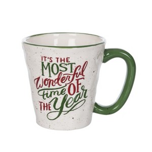 Transpac Wonderful Time of the Year Ceramic Mug 17.6oz Multicolor Christmas Drinkware Gift for Hostess Dishwasher Safe - 1 of 1
