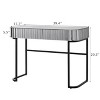 Gulches 39" Mirrored Makeup Vanity Table with Stainless Steel Base,,Versatile Desk for Bedroom and Office, Gray - 4 of 4