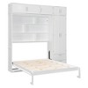 TIRAMISUBEST Queen Size Storage-Rest Integrated Murphy Bed, Folding Wall Bed Frame with Wardrobe, Cabinets and Drawers - 3 of 4