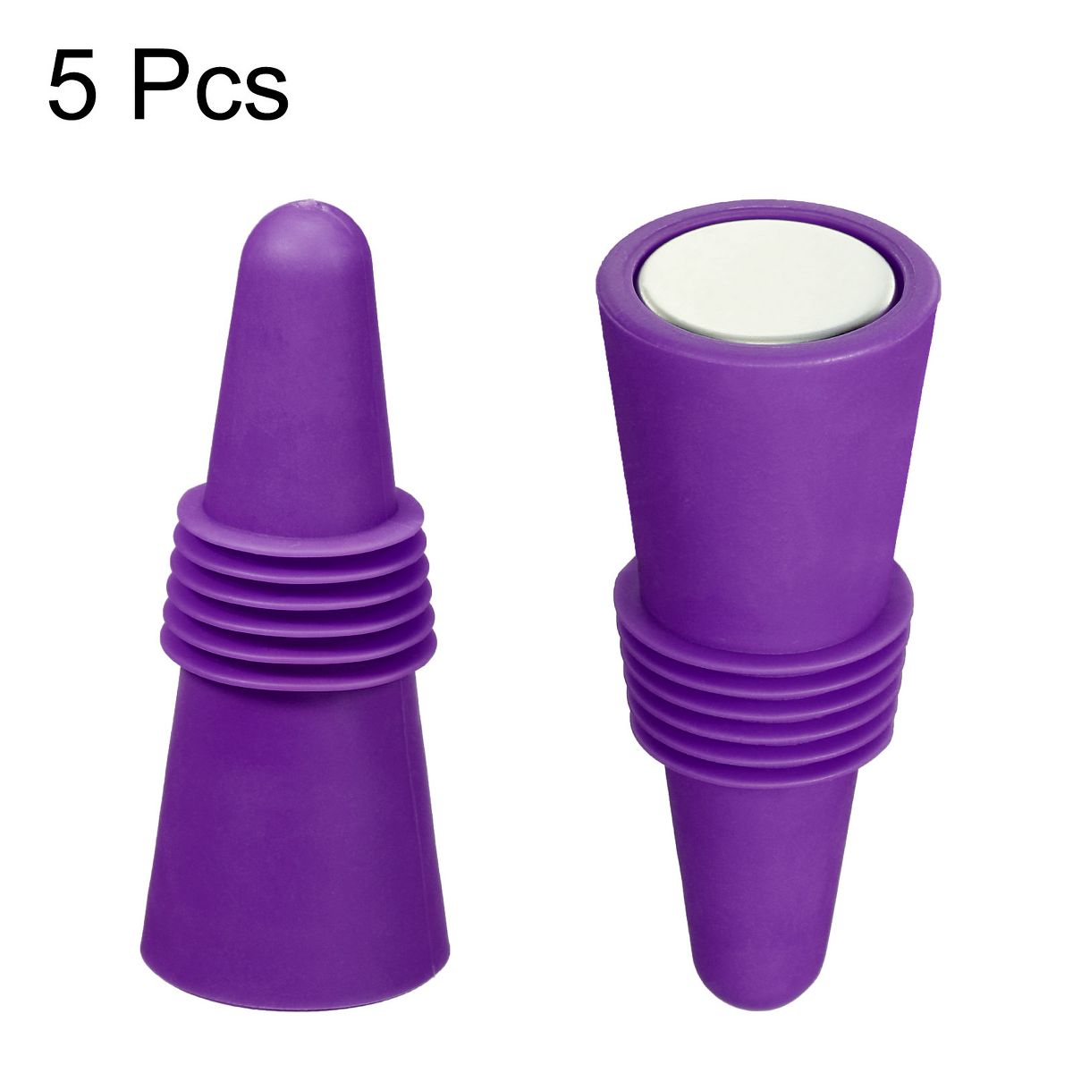 Unique Bargains Silicone Unbreakable Reusable Beverage Wine Caps 5 Pcs - thumbnail 9