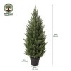 Dr.Planzen Artificial Cypress Topiary Trees Set of 2 - UV Resistant Outdoor Faux Plants for Front Porch - Potted Fake Evergreen Christmas Decor - 3 of 4