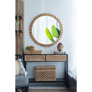 Sapphtopaz Farmhouse Bathroom Mirror, Vanity Mirror with Wood Frame,Decorative Wall Mirrors for Bathroom, Over Sink, Bedroom - 1 of 4