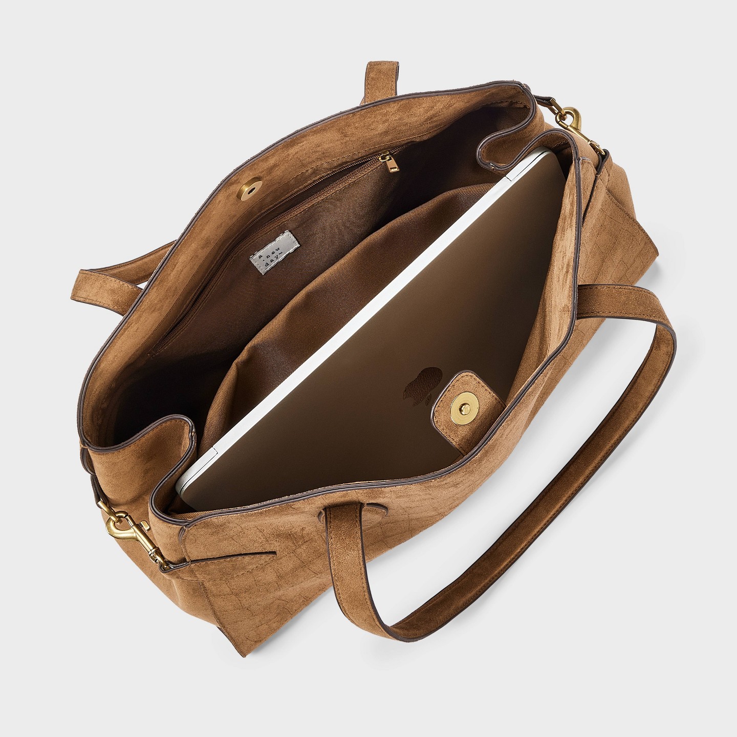 Сумка A New Day Faux Suede Commuter Satchel, цвет: Светлый коричневый — фото 3
