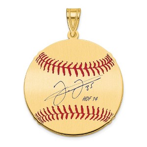 Black Bow Jewelry 14K Gold Plated Frank Thomas Signature MD Enamel Baseball Pendant - 1 of 4