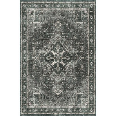 Area Rugs for Living Room Machine Washable Non Slip Vintage Retro Rugs Low Pile Lightweight Chenille Print Rug for Bedroom Dining Room Home Office