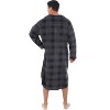 ADR Men's Sleep Shirt, Soft Plush Fleece Men's Nightshirt, Warm Long Henley One Piece Pajama - 2 of 4