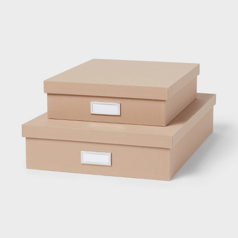 Canvas Storage Bin Set Light Brown - Brightroom™: Desk & Office ...