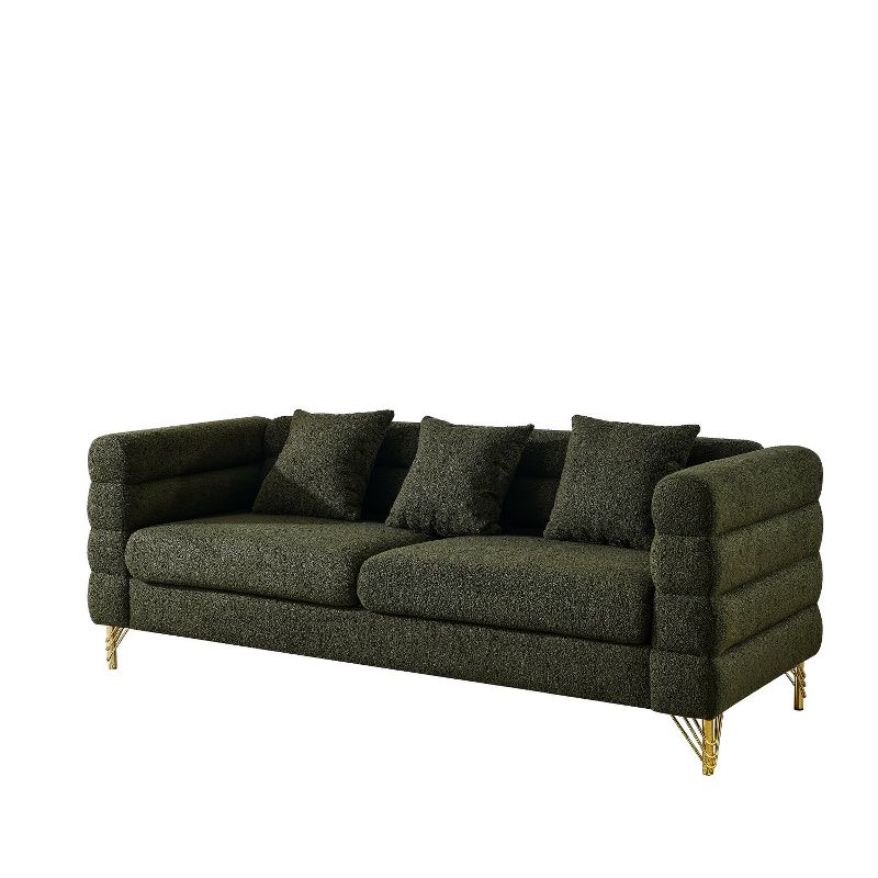 81'' Modular Oversized 3 Seater Velvet Sofa, Deep Seating with 3 Pillows for Living Room, Bedroom - Maison Boucle, 3 of 9
