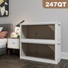 MaseiKar 2Pack 31.5'' Wide Transparent Plastic Storage Cabinets for Closet Organizers, Folding Storage Box Stackable Storage Bins with Open Front Door - 3 of 4