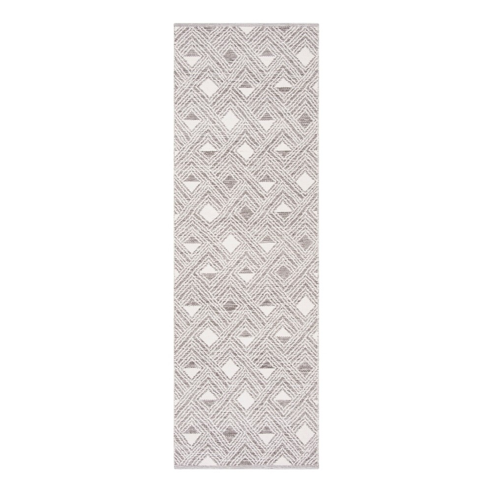  Runner Charcoal/Ivory Geometric Woven