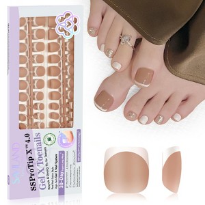 SAVILAND Press On Toenails for Women, 216Pcs 18 Sizes Short Square & Round Soft Gel - Soak Off Fake Toe Nails. - 1 of 4