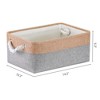 Unique Bargains Fabric Collapsible Storage Organizer Basket with Handles - 4 of 4