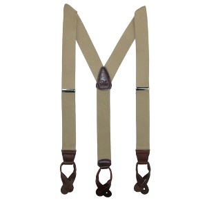 CTM Men's Elastic Button End Dress Suspenders with Silver Hardware - 1 of 4