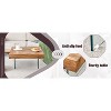 Vynxaria Walnut Square Coffee Table with Tempered Glass Legs - Modern & Elegant Design - 3 of 4