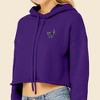 Dalix Black Cat Embroidered Fleece Cropped Hoodie Cold Fall Winter Women - 4 of 4