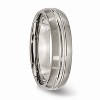 Black Bow Jewelry Titanium, 6mm Grooved Center Unisex Comfort Fit Band - image 4 of 4