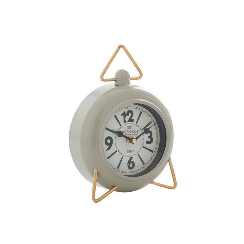9&#34;x6&#34; Metal Clock with Gold Accents Gray - Olivia &#38; May, 1 of 6