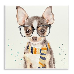 Stupell Industries Hipster Chihuahua Puppy Watercolor, 12" x 12" - 1 of 4