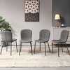 VYNXARIA Dark Grey Faux Leather Dining Chairs Set of 4,Mid-Century Modern Upholstered PU Leather Chairs,for Kitchen Dining Room - 2 of 4