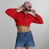 Women's Mini Cropped Racer Jacket - 2 of 4