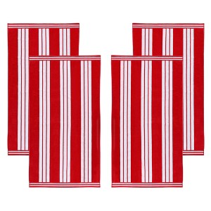 Striped Oversized Extra Large Cotton Beach Towel Set by Blue Nile Mills - 1 of 4