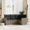 vidaXL 4 Piece Patio Sofa Set with Cushions - Gray Without Table - 2 of 4