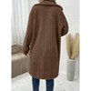 Women's Button Down Cardigan Coat Long Sleeve Ribbed Cuff Open Front Casual Overcoat - 2 of 3