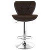 Elama 2 Piece Adjustable Faux Leather Bar Stool Set - 2 of 4