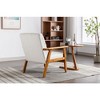 CAVINAS Mid-Century Modern Accent Chair, Leisure Chair with Solid Wood Armrest and Feet, Single Sofa Chair, ArmChair for Living Room Bedroom - 4 of 4