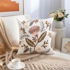 REGALWOVEN Boho Decorative  Covers Embroidery Flowers Square Throw Pillow 18 x 18 Inch 2 Packs - 2 of 4